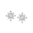 .25 ct. t.w. Diamond Starburst Earrings in Sterling Silver