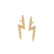 Diamond-Accented Lightning Bolt Earrings in 14kt Yellow Gold