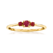 .20 ct. t.w. Ruby Three-Stone Ring in 14kt Yellow Gold