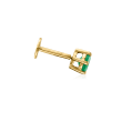 .20 Carat Emerald Single Flat-Back Stud Earring in 14kt Yellow Gold