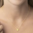 Diamond-Accented Hexagon Necklace in 14kt Yellow Gold