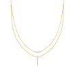 Diamond-Accented Double-Bar Layered Necklace in 14kt Yellow Gold