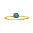 .20 Carat London Blue Topaz Ring in 14kt Yellow Gold
