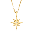 14kt Yellow Gold Starburst Pendant Necklace with Diamond Accent