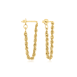 14kt Yellow Gold Endless Rope-Chain Drop Earrings