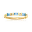 .40 ct. t.w. Sky Blue Topaz Ring with Diamond Accents in 14kt Yellow Gold