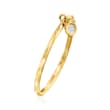 14kt Yellow Gold Bezel-Set Diamond Accent Charm Ring