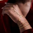 14kt Yellow Gold Disc Station Hand Chain Bracelet