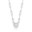 .20 Carat Bezel-Set Diamond Paper Clip Link Necklace in Sterling Silver