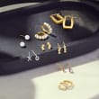 .15 ct. t.w. Bezel-Set Diamond Curved Earrings in 14kt Yellow Gold
