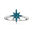 .10 ct. t.w. Blue Diamond North Star Ring in Sterling Silver