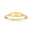 Italian 14kt Yellow Gold Personalized Oval Signet Ring
