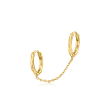 Italian 14kt Yellow Gold Double-Piercing Single Hoop Earring