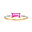 .60 Carat Pink Topaz Ring with Diamond Accents in 14kt Yellow Gold