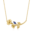 .10 Carat Sapphire Morning Glory Flower Necklace in 14kt Yellow Gold