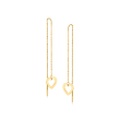 14kt Yellow Gold Heart Threader Earrings
