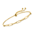 14kt Yellow Gold Paper Clip Link Bolo Bracelet