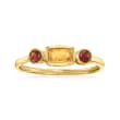 .30 Carat Citrine and .20 ct. t.w. Garnet Ring in 14kt Yellow Gold