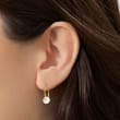 5-6mm Cultured Pearl Removable Hoop Earrings in 14kt Yellow Gold