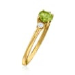 .50 Carat Peridot and .10 ct. t.w. Diamond Ring in 14kt Yellow Gold