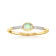 Opal Ring with Diamond Accents in 14kt Yellow Gold