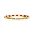 .20 ct. t.w. Garnet and .14 ct. t.w. Diamond Eternity Band in 14kt Yellow Gold