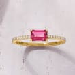 .40 ct. t.w. Pink and White Topaz Ring in 14kt Yellow Gold