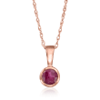 .20 Carat Ruby Pendant Necklace in 14kt Rose Gold