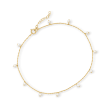2.5-3mm Cultured Pearl Anklet in 14kt Yellow Gold