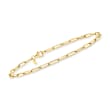 Italian 14kt Yellow Gold Paper Clip Link Anklet
