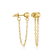 14kt Yellow Gold Ball Chain Drop Earrings