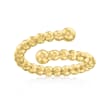 Italian 14kt Yellow Gold Beaded Bypass Ring