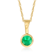 .10 Carat Emerald Pendant Necklace in 14kt Yellow Gold