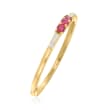 .10 ct. t.w. Ruby and Diamond-Accented Ring in 14kt Yellow Gold