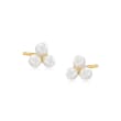 3.5-4mm Cultured Pearl Trio Earrings in 14kt Yellow Gold