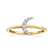 .10 ct. t.w. Diamond Moon Ring in 14kt Yellow Gold