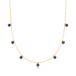 1.40 ct. t.w. Bezel-Set Sapphire Station Necklace in 14kt Yellow Gold