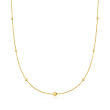 14kt Yellow Gold Bead Station Cable-Chain Necklace