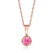 .30 Carat Pink Topaz Pendant Necklace in 14kt Rose Gold