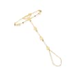 14kt Yellow Gold Disc Station Cable-Chain Hand Bracelet