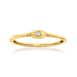14kt Yellow Gold Evil Eye Ring with Diamond Accent
