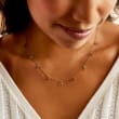 2.70 ct. t.w. Bezel-Set Multi-Gemstone Station Necklace in 14kt Yellow Gold