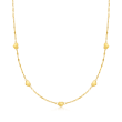 14kt Yellow Gold Puffed Heart Station Necklace