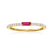 .10 Carat Ruby and .19 ct. t.w. Diamond Ring in 14kt Yellow Gold