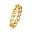 Italian 14kt Yellow Gold Infinity Symbol Curb-Link Ring