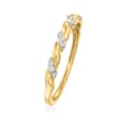 Diamond-Accented Twisted Ring in 14kt Yellow Gold