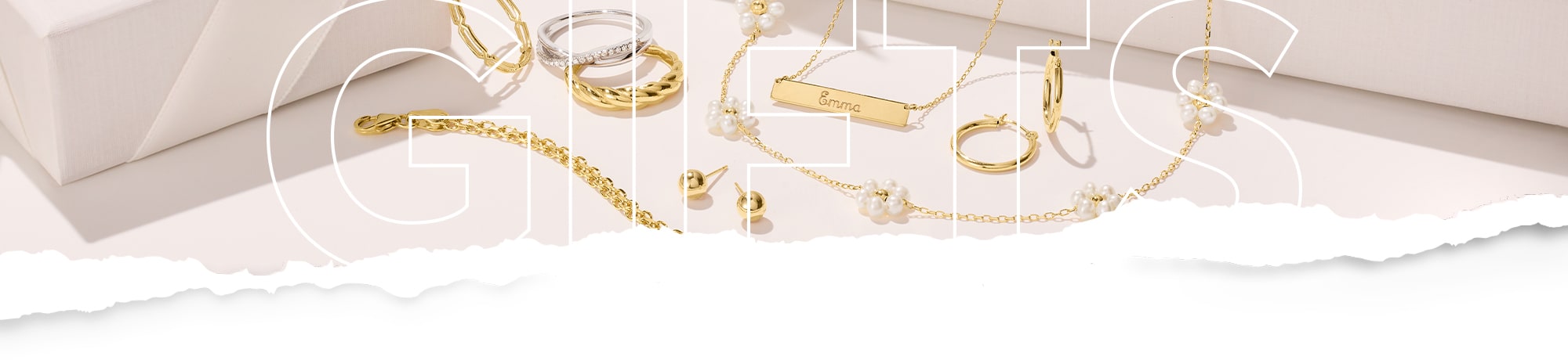 Gifts. Image Featuring RSPure Jewelry on a festive white background
