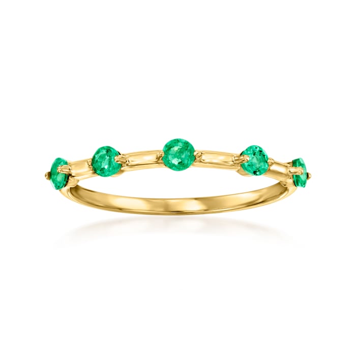 .30 ct. t.w. Emerald Station Ring in 14kt Yellow Gold