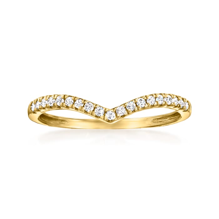 .15 ct. t.w. Diamond Chevron Ring in 14kt Yellow Gold