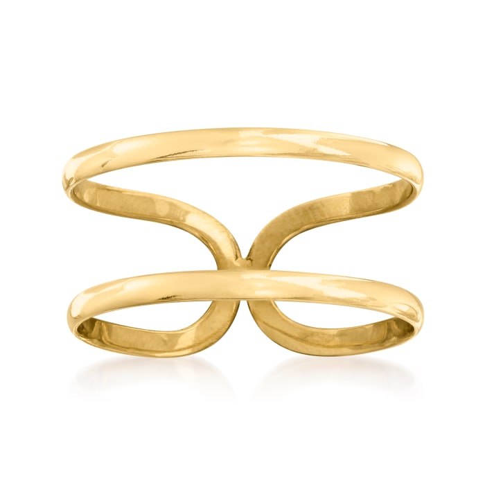 14kt Yellow Gold Two-Band Open-Space Ring